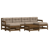 Thumbnail for 7-tlg. Garten-Lounge-Set mit Kissen Honigbraun Massivholz