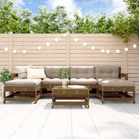 Thumbnail for 7-tlg. Garten-Lounge-Set mit Kissen Honigbraun Massivholz