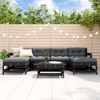 Thumbnail for 7-tlg. Garten-Lounge-Set mit Kissen Schwarz Massivholz