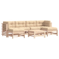 Thumbnail for 7-tlg. Garten-Lounge-Set mit Kissen Massivholz