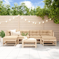 Thumbnail for 7-tlg. Garten-Lounge-Set mit Kissen Massivholz