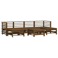 Thumbnail for 7-tlg. Garten-Lounge-Set mit Kissen Honigbraun Massivholz