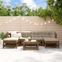 Thumbnail for 7-tlg. Garten-Lounge-Set mit Kissen Honigbraun Massivholz