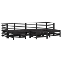 Thumbnail for 7-tlg. Garten-Lounge-Set mit Kissen Schwarz Massivholz