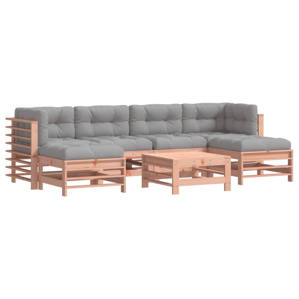 7-tlg. Garten-Lounge-Set mit Kissen Massivholz Douglasie