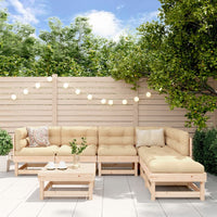 Thumbnail for 7-tlg. Garten-Lounge-Set mit Kissen Massivholz