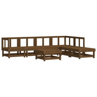Thumbnail for 7-tlg. Garten-Lounge-Set mit Kissen Honigbraun Massivholz