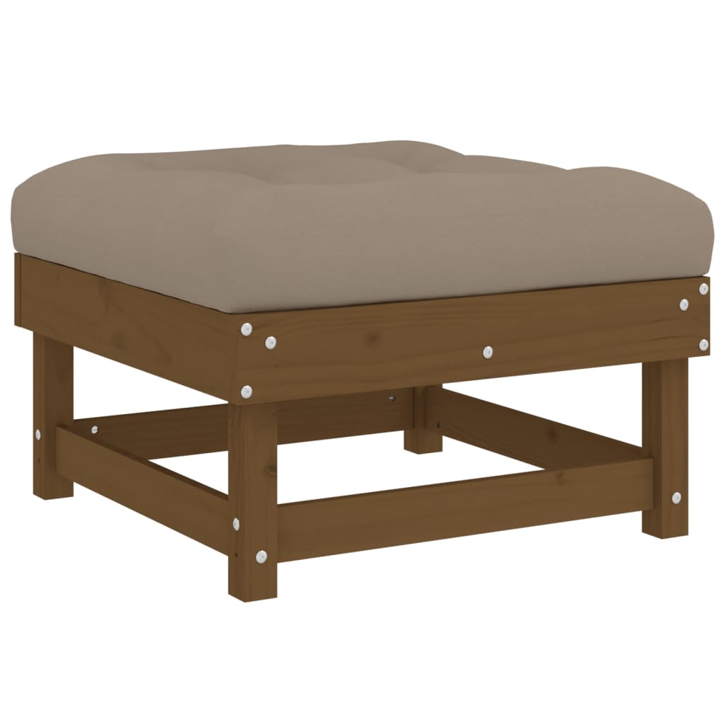 7-tlg. Garten-Lounge-Set mit Kissen Honigbraun Massivholz