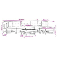 Thumbnail for 7-tlg. Garten-Lounge-Set mit Kissen Honigbraun Massivholz