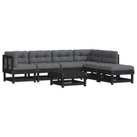 Thumbnail for 7-tlg. Garten-Lounge-Set mit Kissen Schwarz Massivholz
