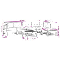 Thumbnail for 7-tlg. Garten-Lounge-Set mit Kissen Schwarz Massivholz
