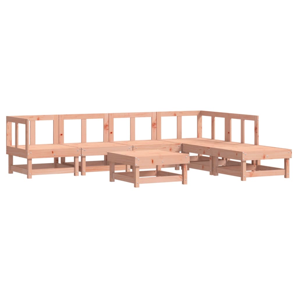 7-tlg. Garten-Lounge-Set mit Kissen Massivholz Douglasie