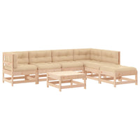 Thumbnail for 7-tlg. Garten-Lounge-Set mit Kissen Massivholz
