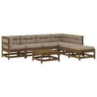 Thumbnail for 7-tlg. Garten-Lounge-Set mit Kissen Honigbraun Massivholz
