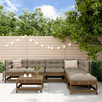 Thumbnail for 7-tlg. Garten-Lounge-Set mit Kissen Honigbraun Massivholz