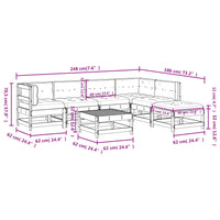 Thumbnail for 7-tlg. Garten-Lounge-Set mit Kissen Massivholz Douglasie