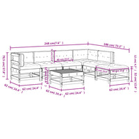 Thumbnail for 7-tlg. Garten-Lounge-Set mit Kissen Imprägniertes Kiefernholz