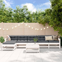 Thumbnail for 7-tlg. Garten-Lounge-Set mit Kissen Weiß Massivholz