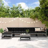 Thumbnail for 7-tlg. Garten-Lounge-Set mit Kissen Grau Massivholz