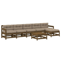 Thumbnail for 7-tlg. Garten-Lounge-Set mit Kissen Honigbraun Massivholz