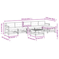 Thumbnail for 7-tlg. Garten-Lounge-Set mit Kissen Honigbraun Massivholz