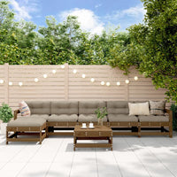 Thumbnail for 7-tlg. Garten-Lounge-Set mit Kissen Honigbraun Massivholz