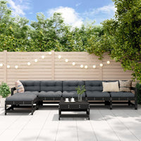Thumbnail for 7-tlg. Garten-Lounge-Set mit Kissen Schwarz Massivholz