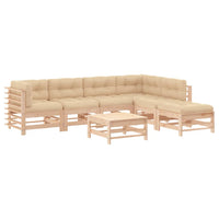 Thumbnail for 7-tlg. Garten-Lounge-Set mit Kissen Massivholz