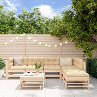 Thumbnail for 7-tlg. Garten-Lounge-Set mit Kissen Massivholz