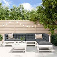 Thumbnail for 7-tlg. Garten-Lounge-Set mit Kissen Weiß Massivholz