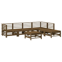 Thumbnail for 7-tlg. Garten-Lounge-Set mit Kissen Honigbraun Massivholz