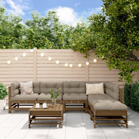 Thumbnail for 7-tlg. Garten-Lounge-Set mit Kissen Honigbraun Massivholz