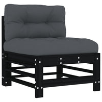 Thumbnail for 7-tlg. Garten-Lounge-Set mit Kissen Schwarz Massivholz