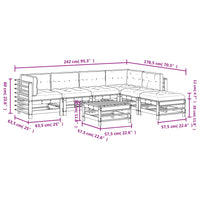 Thumbnail for 7-tlg. Garten-Lounge-Set mit Kissen Imprägniertes Kiefernholz
