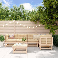 Thumbnail for 6-tlg. Garten-Lounge-Set mit Kissen Massivholz
