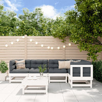 Thumbnail for 6-tlg. Garten-Lounge-Set mit Kissen Weiß Massivholz