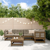Thumbnail for 6-tlg. Garten-Lounge-Set mit Kissen Honigbraun Massivholz