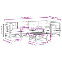 Thumbnail for 6-tlg. Garten-Lounge-Set mit Kissen Massivholz Douglasie