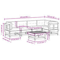 Thumbnail for 6-tlg. Garten-Lounge-Set mit Kissen Imprägniertes Kiefernholz