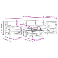 Thumbnail for 6-tlg. Garten-Lounge-Set mit Kissen Schwarz Massivholz