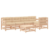 Thumbnail for 6-tlg. Garten-Lounge-Set mit Kissen Massivholz