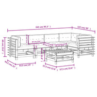 Thumbnail for 6-tlg. Garten-Lounge-Set mit Kissen Massivholz
