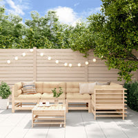 Thumbnail for 6-tlg. Garten-Lounge-Set mit Kissen Massivholz