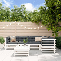 Thumbnail for 6-tlg. Garten-Lounge-Set mit Kissen Weiß Massivholz