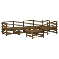 Thumbnail for 6-tlg. Garten-Lounge-Set mit Kissen Honigbraun Massivholz