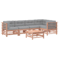 Thumbnail for 6-tlg. Garten-Lounge-Set mit Kissen Massivholz Douglasie