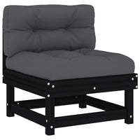 Thumbnail for 4-tlg. Garten-Lounge-Set mit Kissen Schwarz Massivholz
