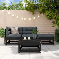 Thumbnail for 4-tlg. Garten-Lounge-Set mit Kissen Schwarz Massivholz