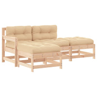 Thumbnail for 4-tlg. Garten-Lounge-Set mit Kissen Massivholz