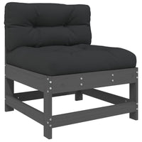 Thumbnail for 4-tlg. Garten-Lounge-Set mit Kissen Grau Massivholz